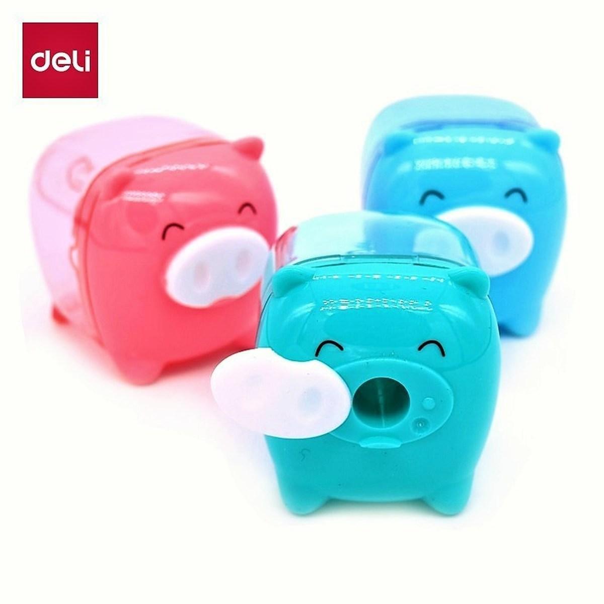 Deli - temperino ad 1 foro con contenitore - forma maialino