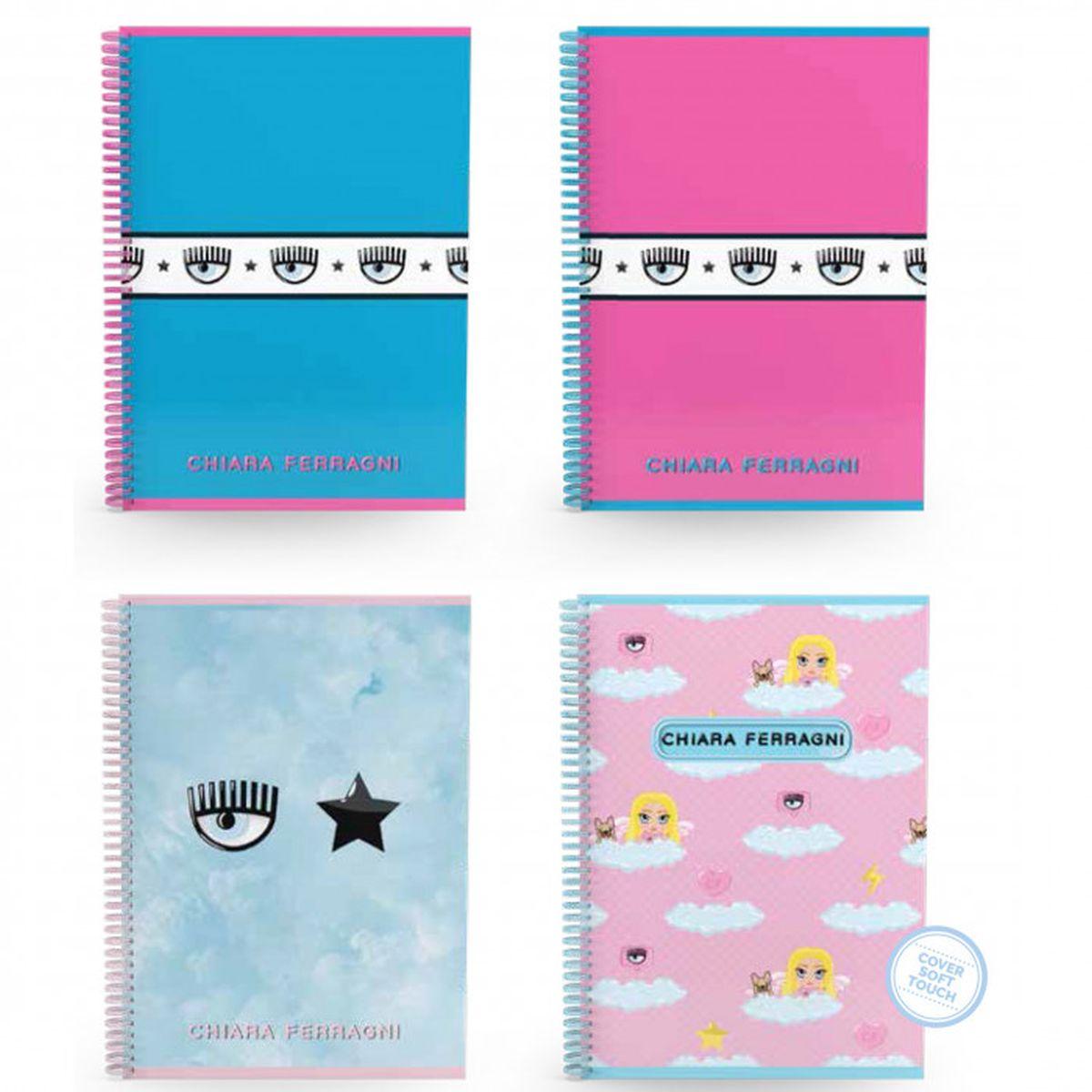 Pigna - maxi quaderno chiara ferragni con spirale senza fori - 80 gr - 70 fogli