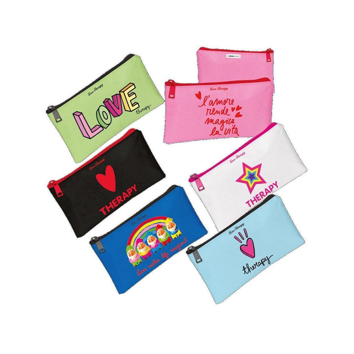 Tintaunita - busta piatta in cotone stampato love therapy