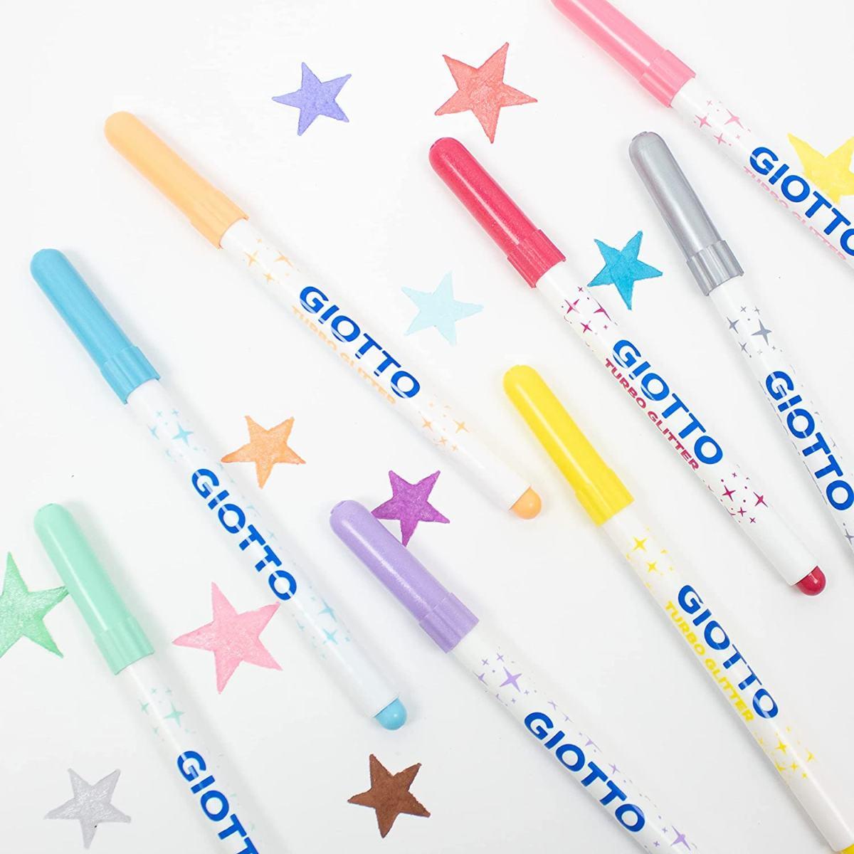 Giotto - turbo glitter pastel - confezione da 8 pz