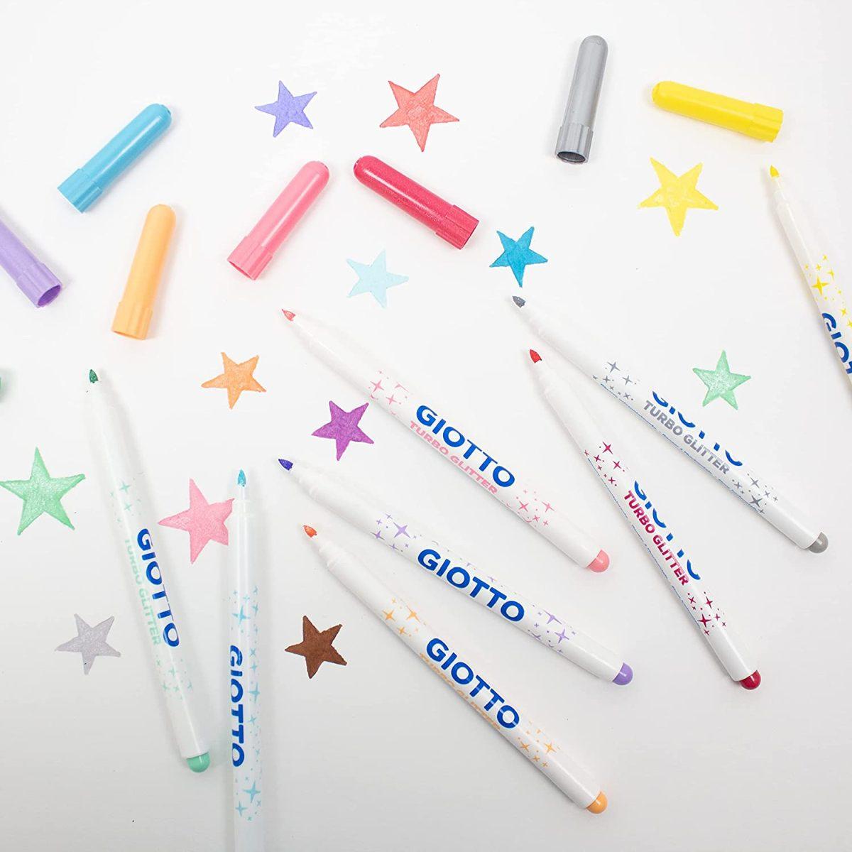 Giotto - turbo glitter pastel - confezione da 8 pz