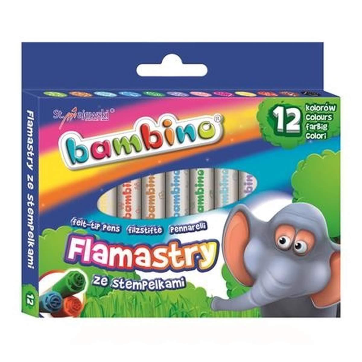Bambino - pennarelli con timbro - confezione da 12 pz