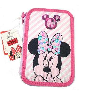 Astuccio 3 zip con corredo disney minnie