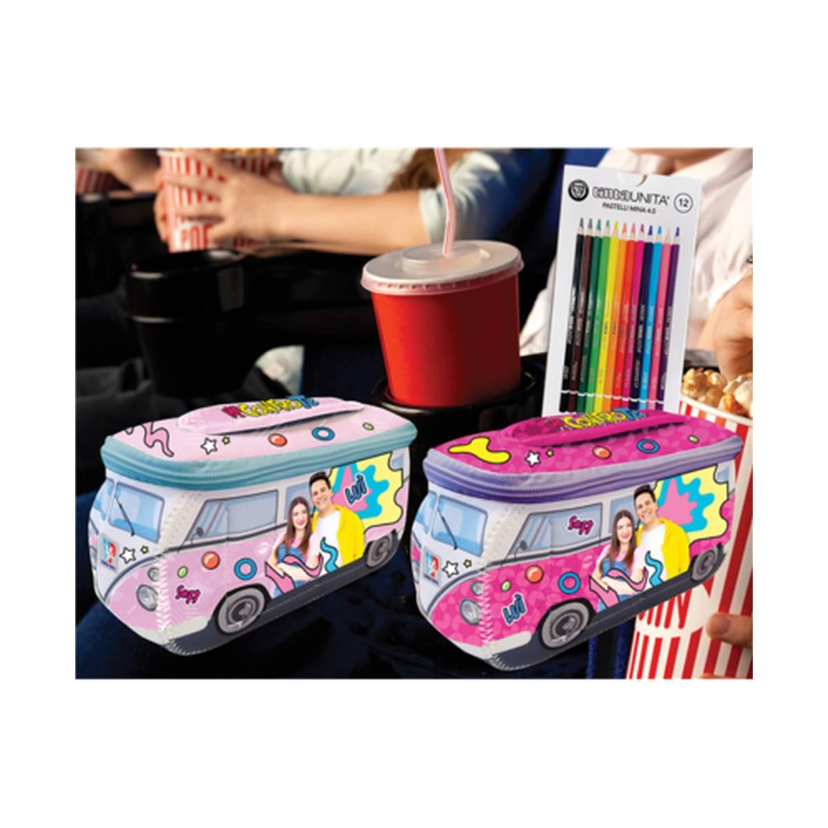 Me contro te - busta pulmino con scatola 12 pastelli mina 4,0 tintaunita