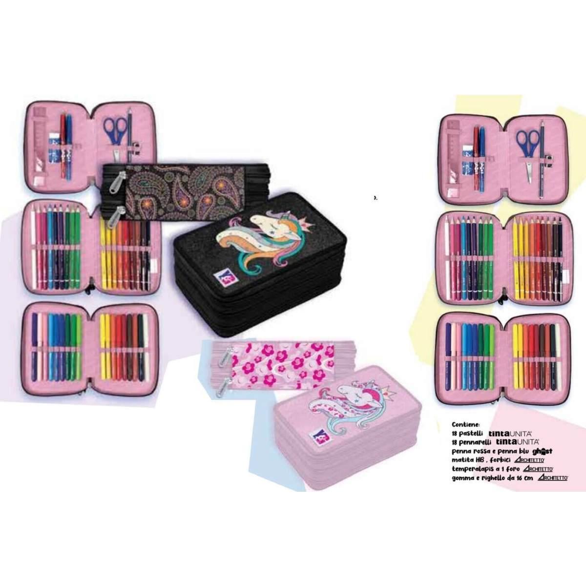 Young people - astuccio 3 zip unicorn