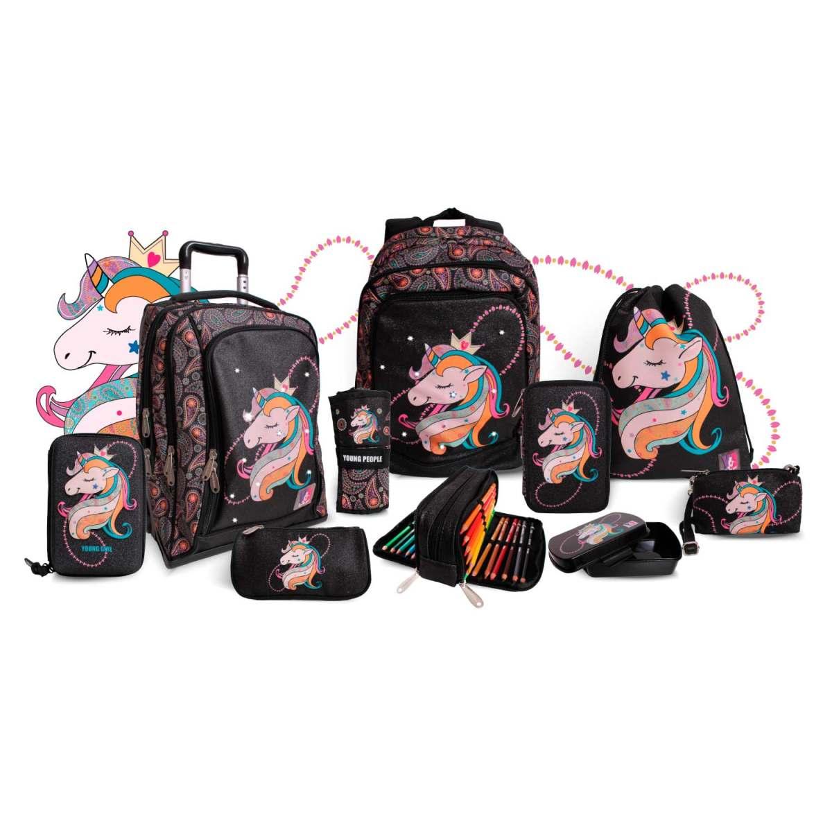 Young people - astuccio 3 zip unicorn