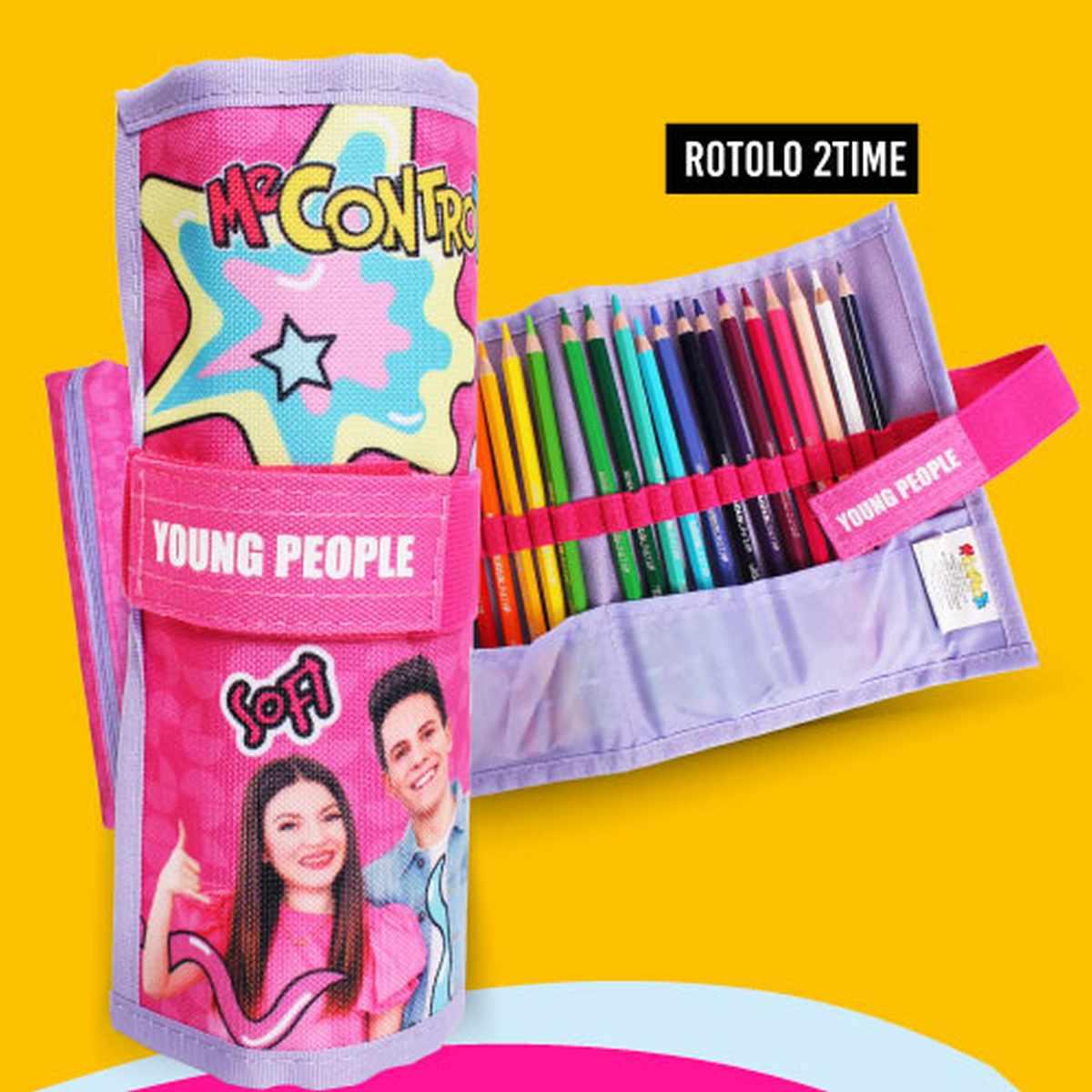 Me contro te - rotolo two time - 24 pastelli mina 4,0 mm tintaunita + 1 matita hb