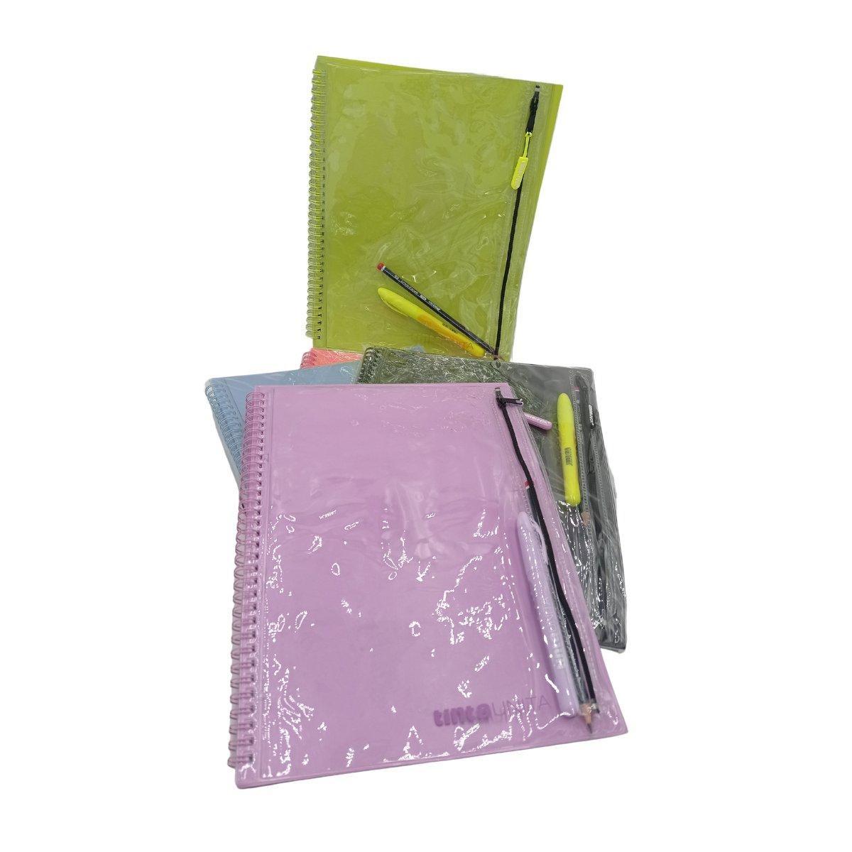 Tintaunita excellent - maxi spiralato con evidenziatore e matita hb - colori copertina assortiti