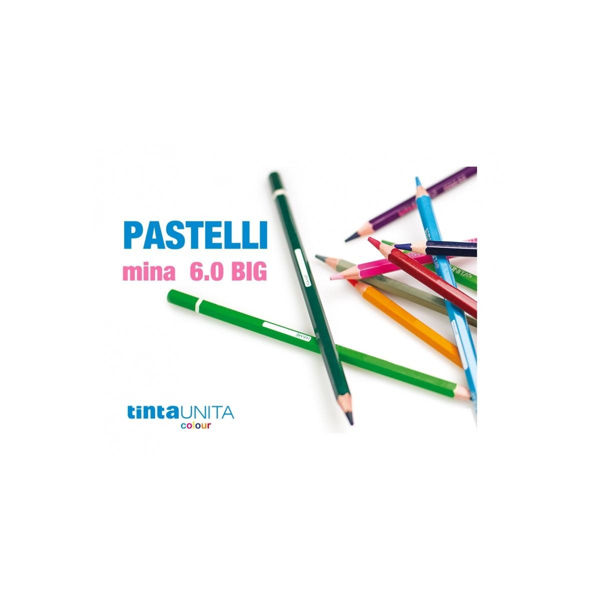 Tintaunita - pastelli colorati big - mina Ø 6 mm - temperino incluso - 12 pz