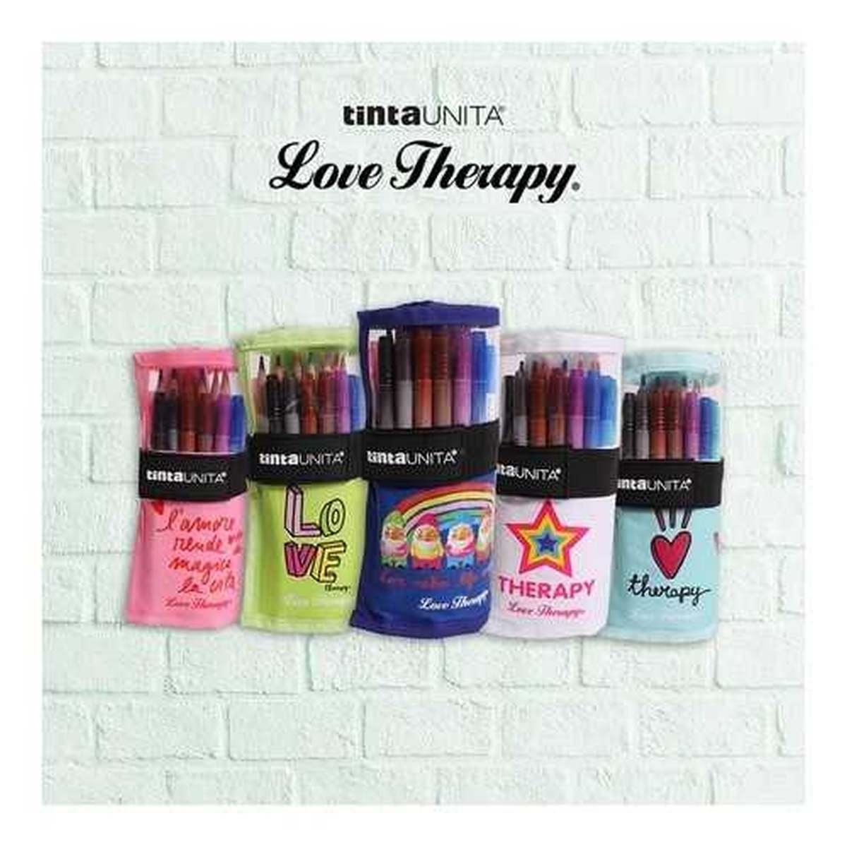 Tintaunita art love therapy -  rotolo cotone (18 brush +12 pastelli acquarellabili)
