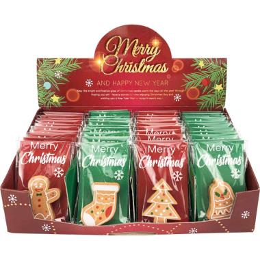 Lebez - gomma natalizia pan di zenzero in 4 soggetti assortiti