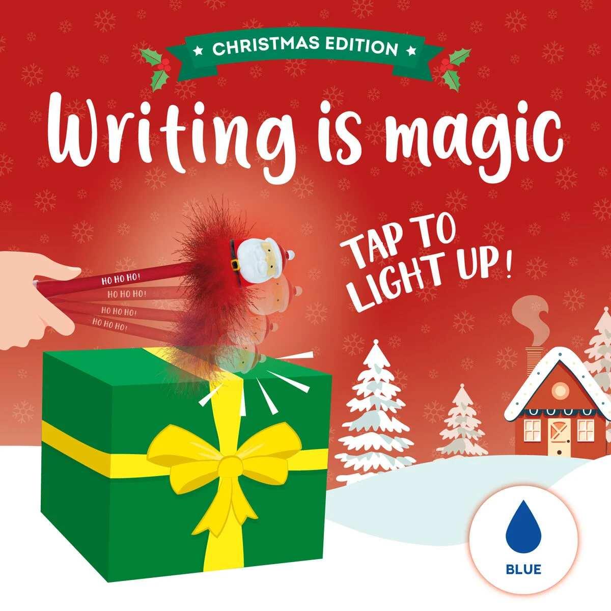 Legami light-up santa claus ballpoint - writing is magic - penna luminosa a sfera