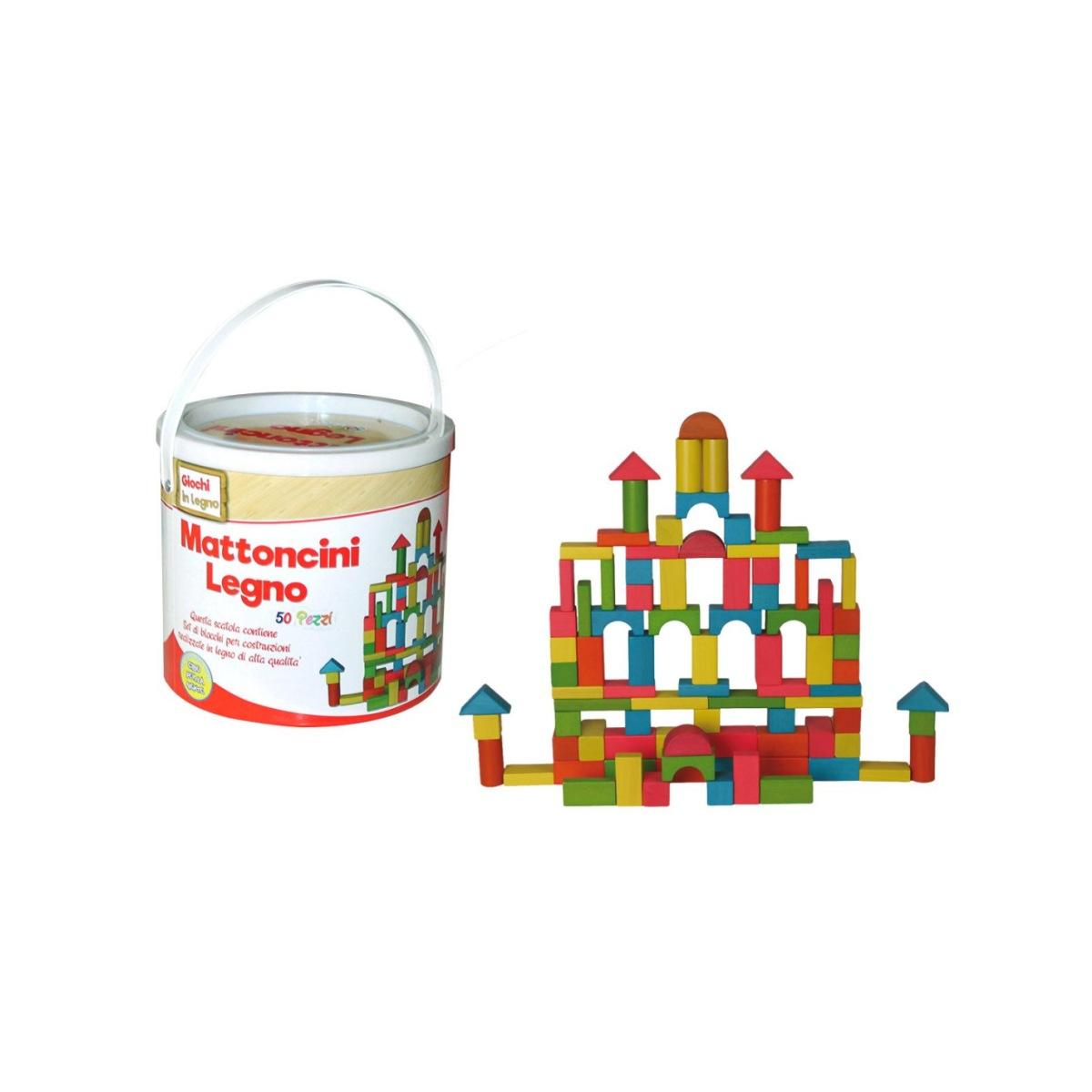 Secchiello 50 mattoncini legno