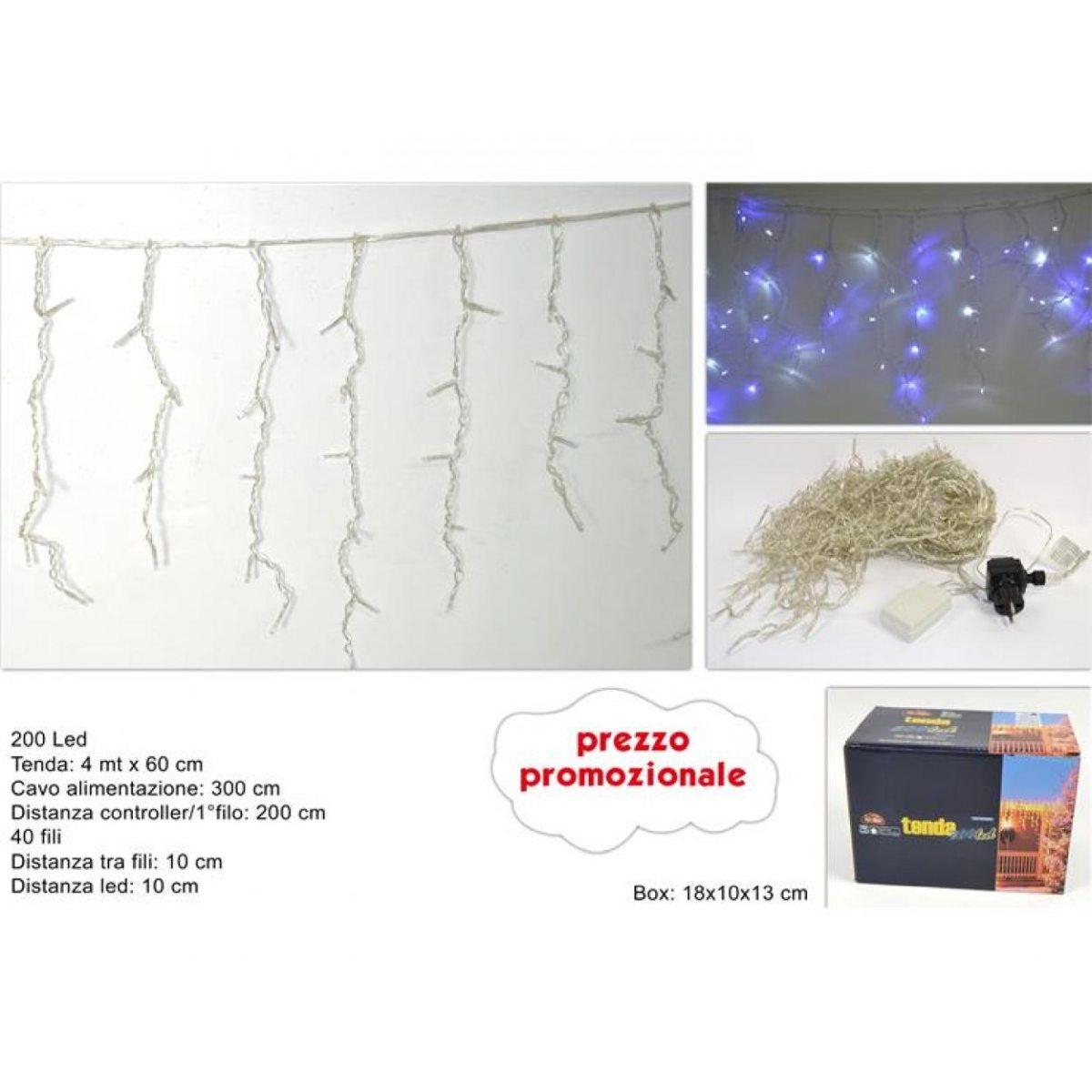 Tenda led 200 luci 4mt con gioco luci blu/bianco