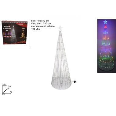 Albero luminoso 190cm 198led con gioco luci uso esterno