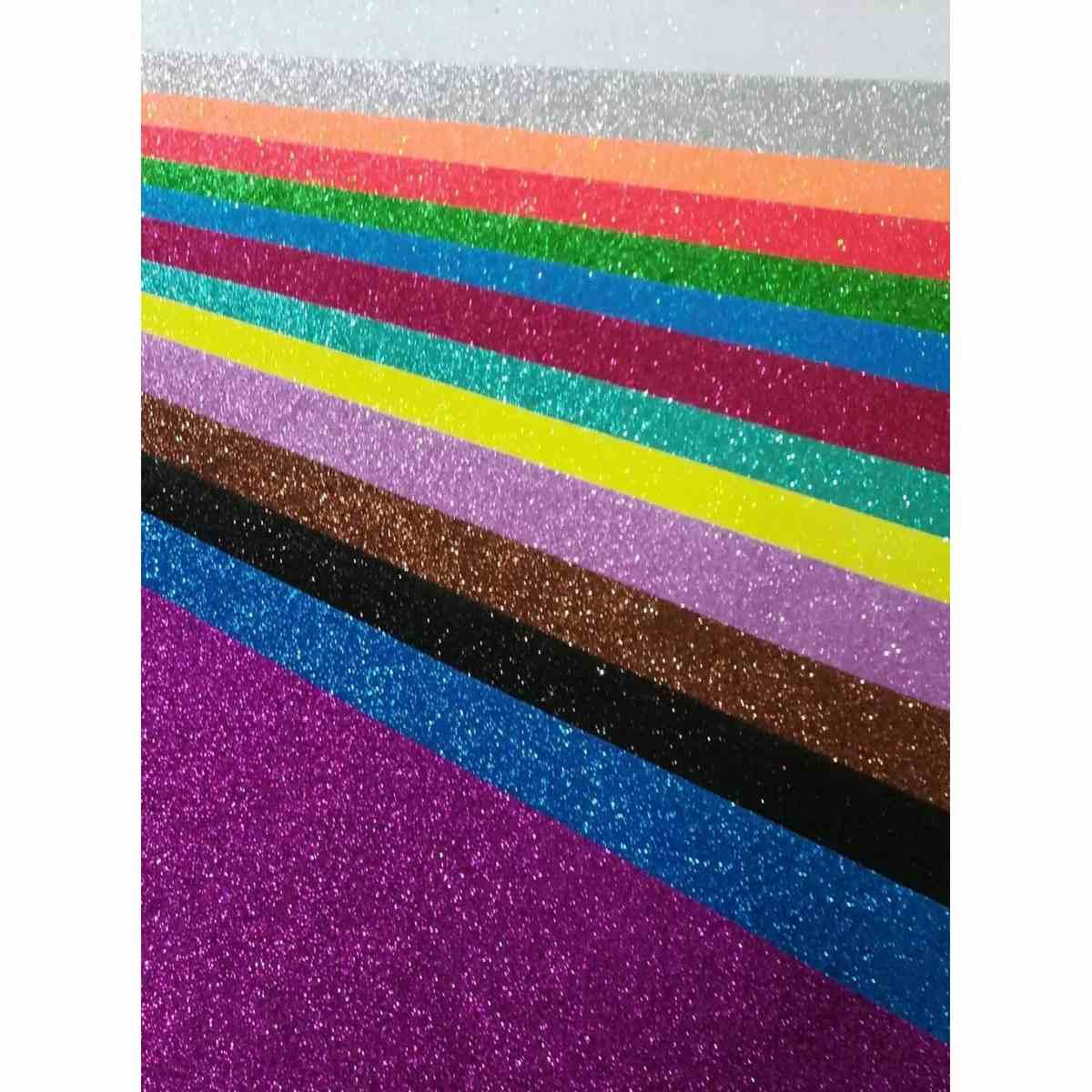 Foglio gomma eva con glitter - formato 40 x 60 cm - spessore 2 mm