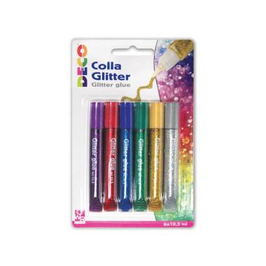 Colla clitter - blister 6 penne da 10,5 ml