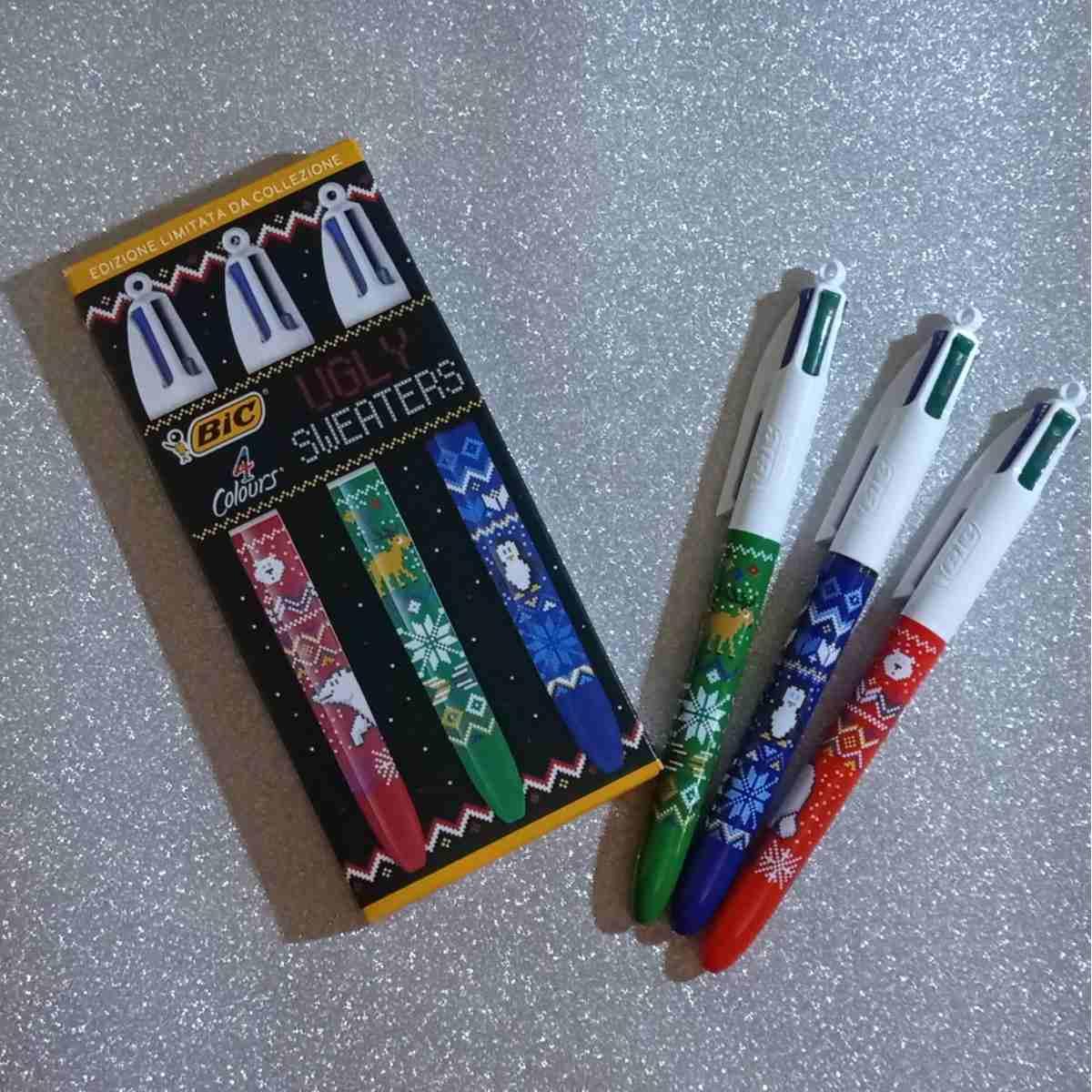 Bic - set 3 penne sfera 4 colours medium ugly sweaters