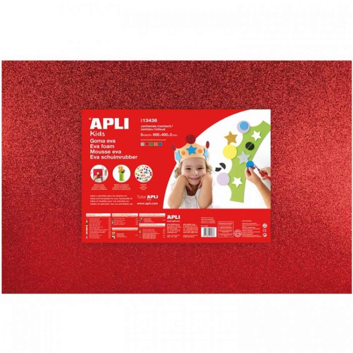 Apli - gomma eva glitter - 40 x 60 cm - spessore 2 mm