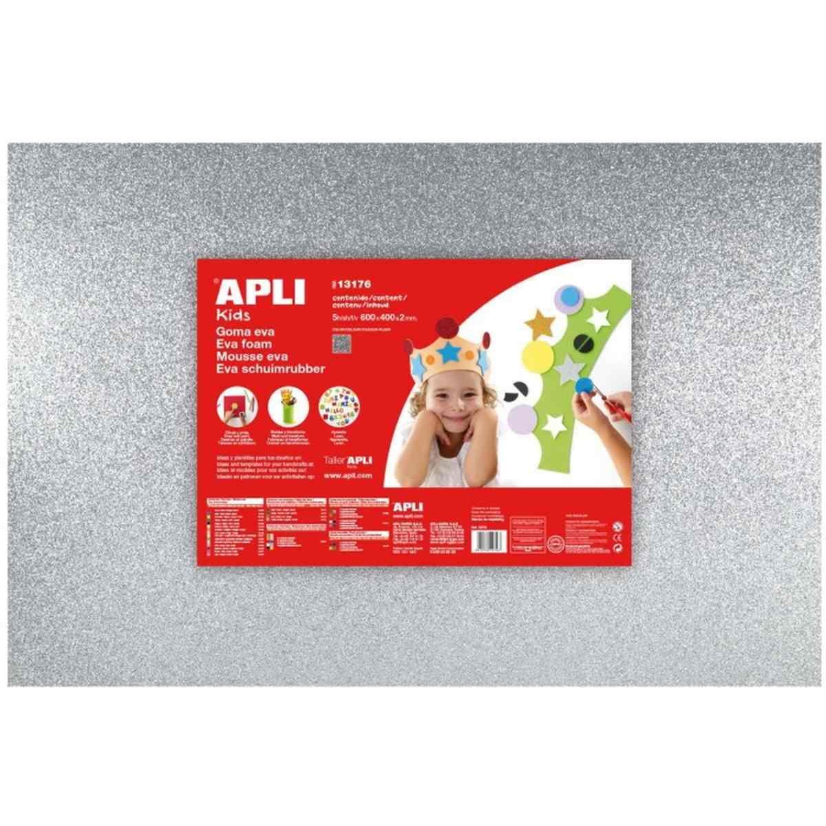 Apli - gomma eva glitter - 40 x 60 cm - spessore 2 mm