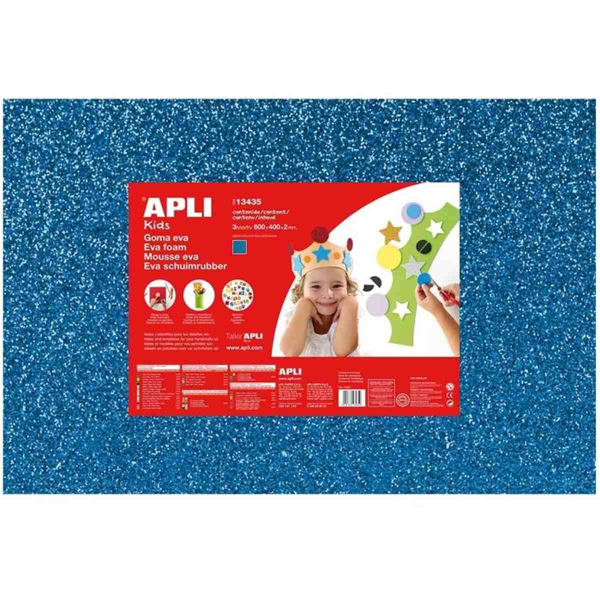 Apli - gomma eva glitter - 40 x 60 cm - spessore 2 mm