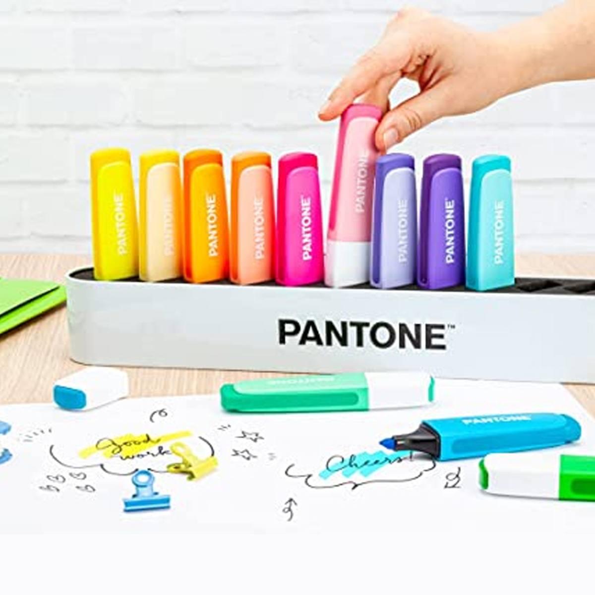 Pantone - desk set 12 evidenziatori - 6 colori fluo e 6 colori pastello