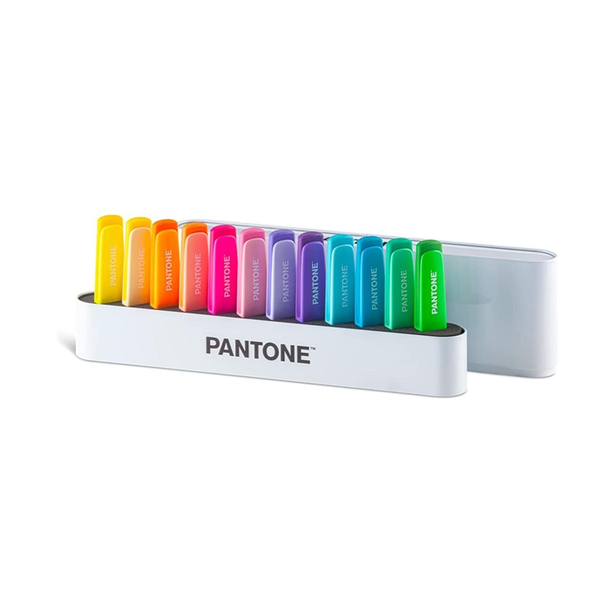 Pantone - desk set 12 evidenziatori - 6 colori fluo e 6 colori pastello