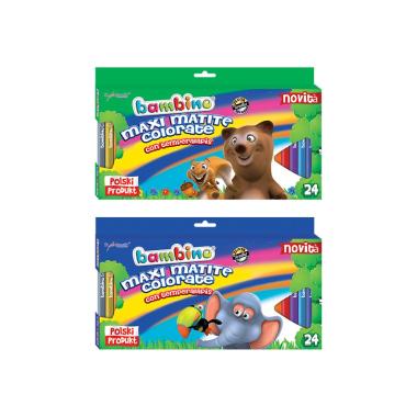 Bambino - maxi matita colorata + temperalapis 24 colori