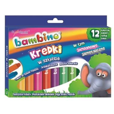 Bambino - pastelli a cera twist-up - confezione da 12 pz