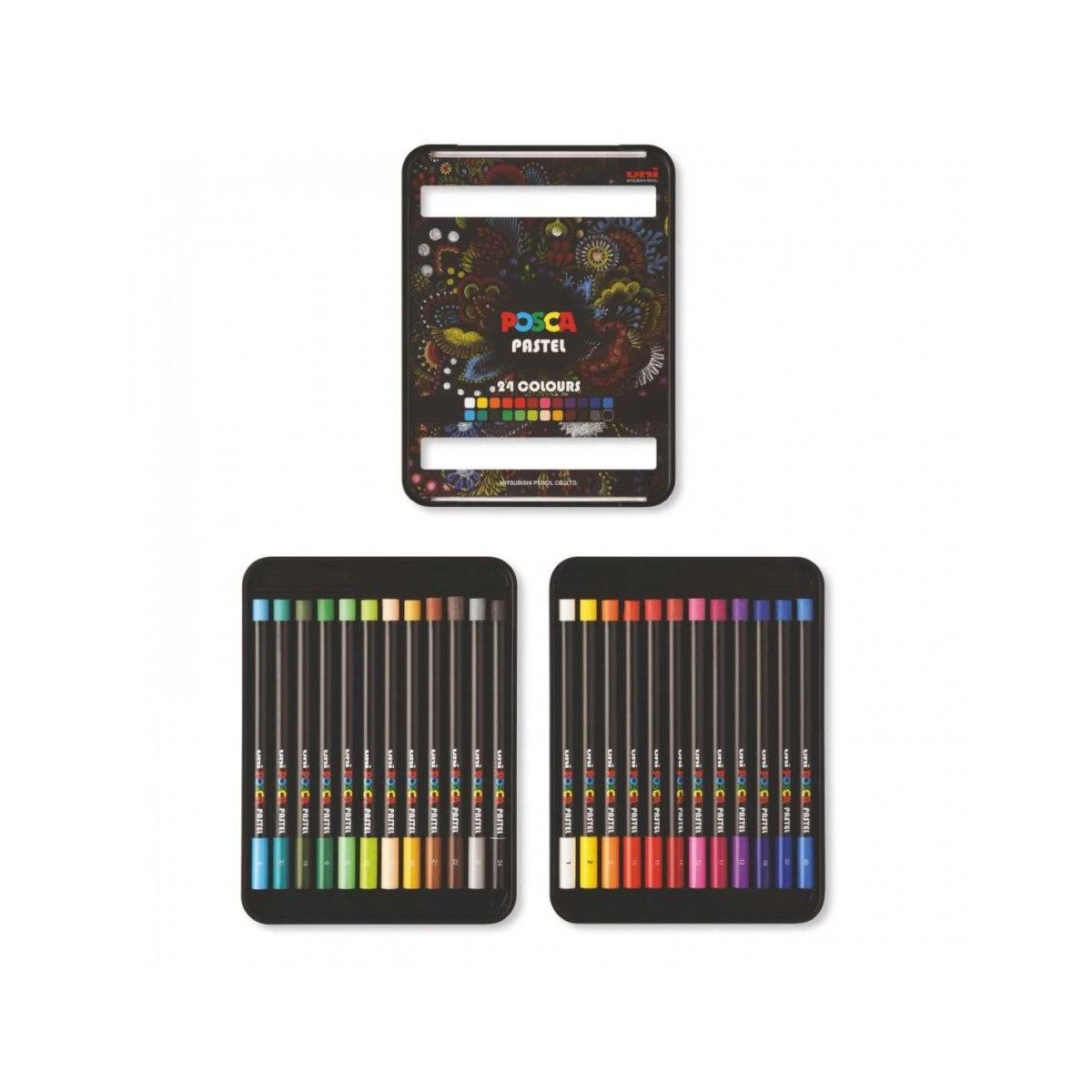 Posca uni pastel - pastelli a cera professionale - 24 pz