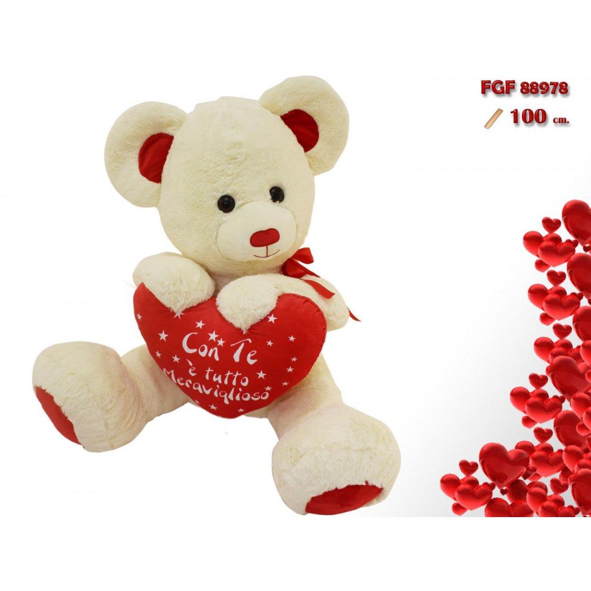 Orso con cuore 100 cm