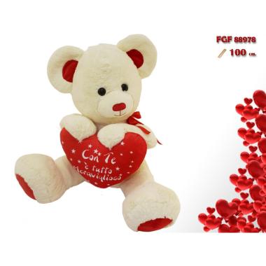 Orso con cuore 100 cm
