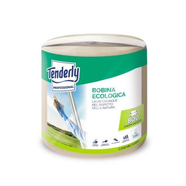 Bobina industriale ecologica 180 mt - 800 strappi in fiberpack - goffratura micro - 2 veli