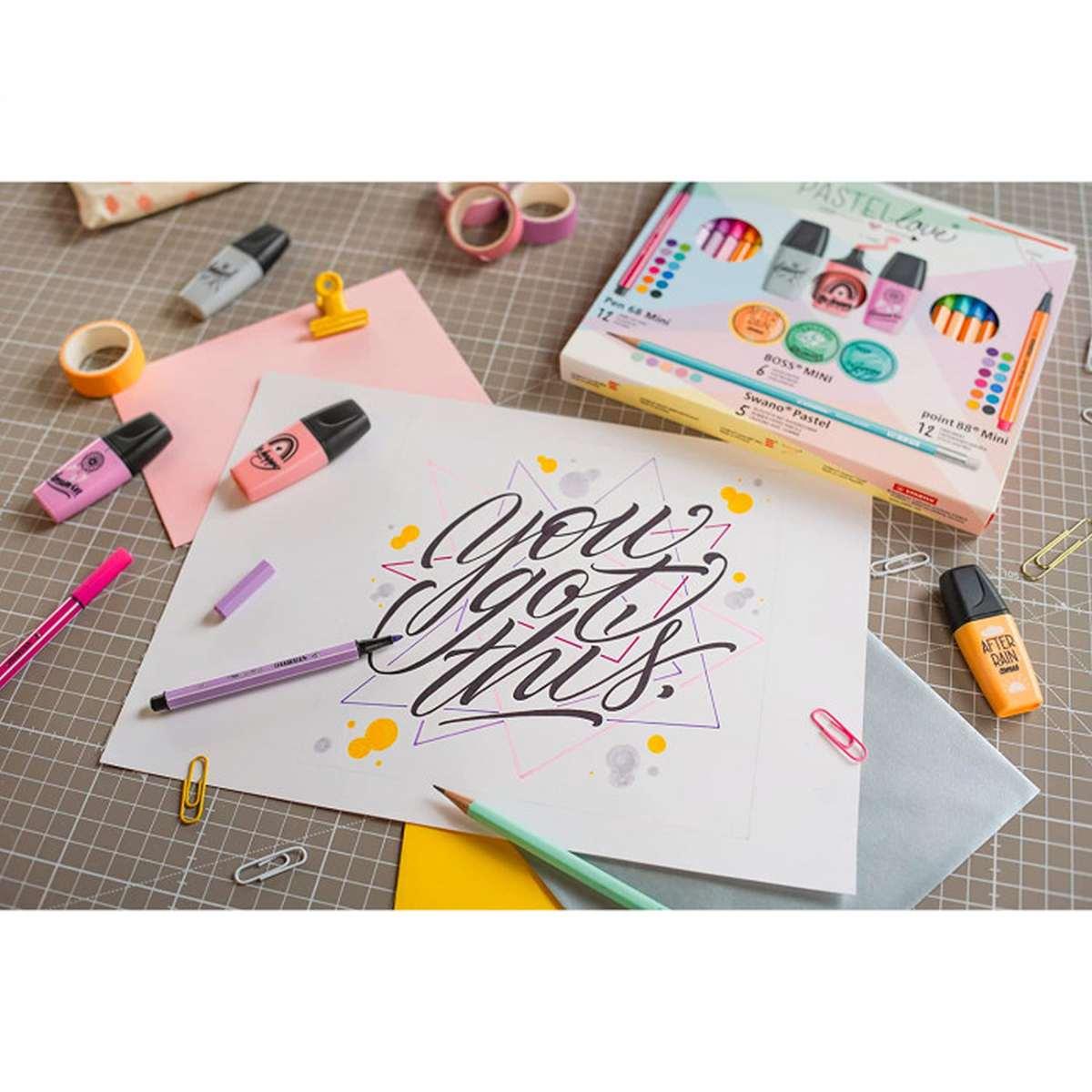 Stabilo - set mini world pastel love 35 pezzi