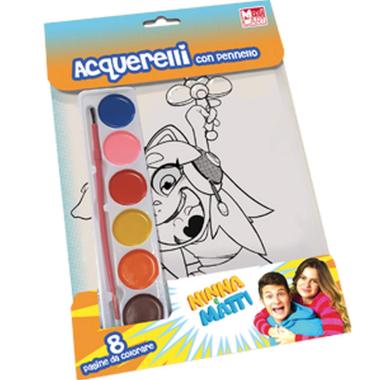 Ninna e matti - acquarelli con 8 pagine colorami