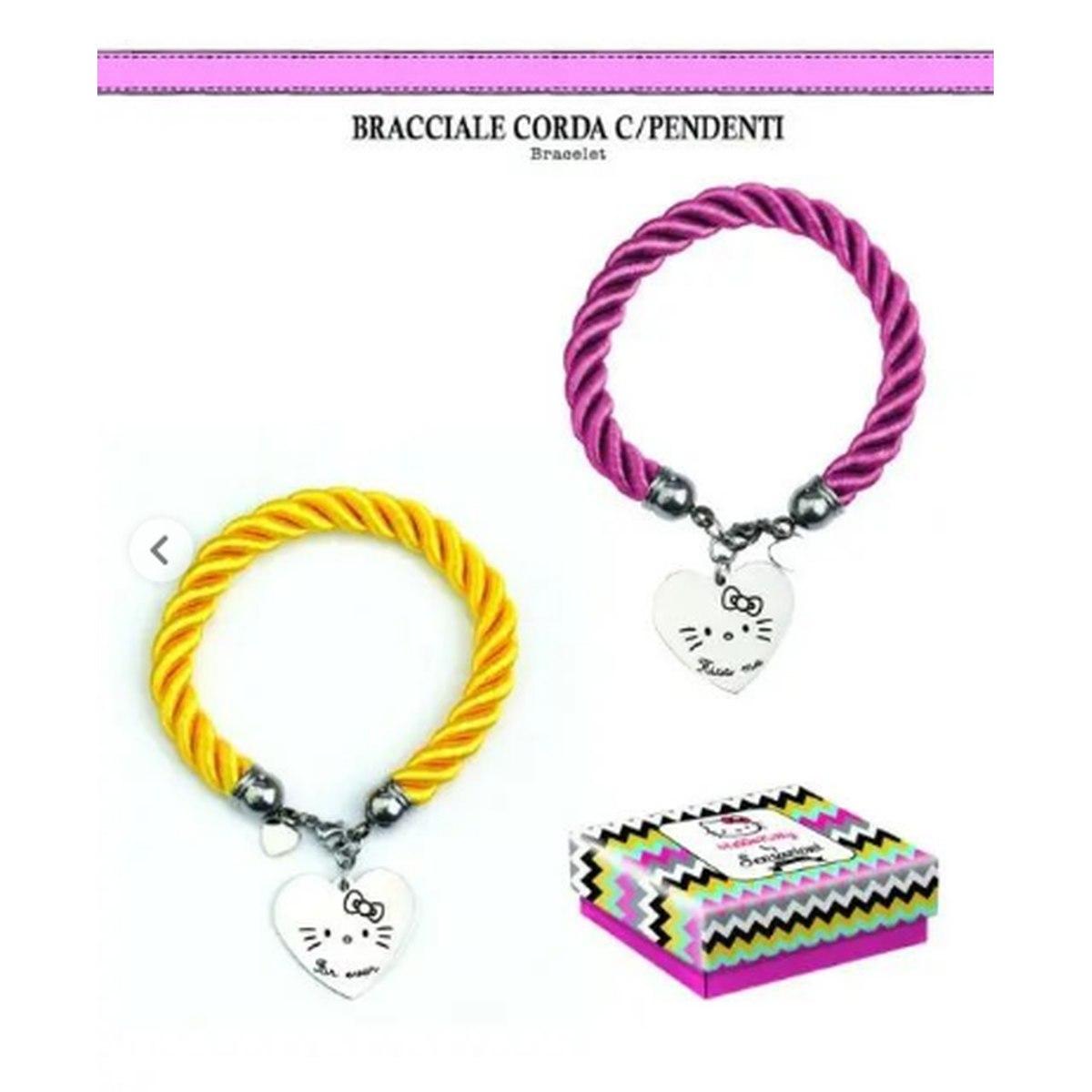 Hello kitty - bracciale corda con pendente