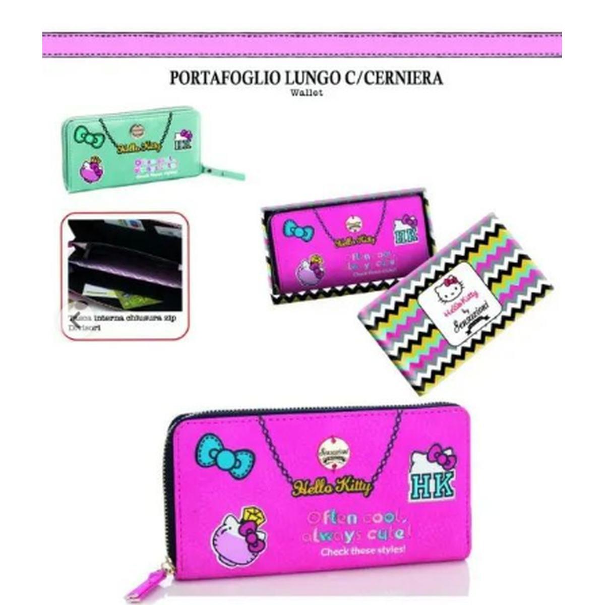 Hello kitty - portafoglio lungo con cerniera