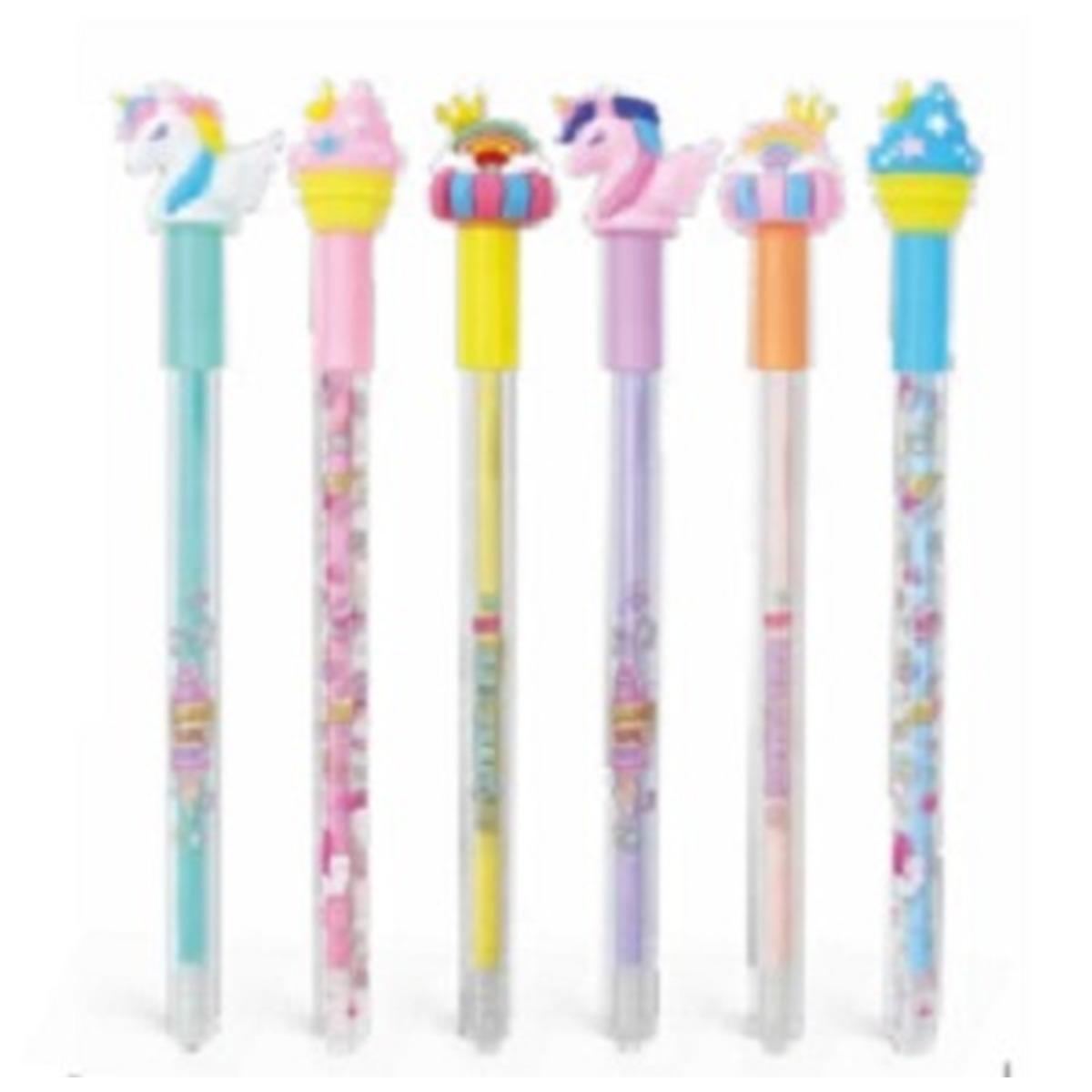 Lebez - penna a sfera cancellabile start - inchiostro blu - 6 soggetti fantasy