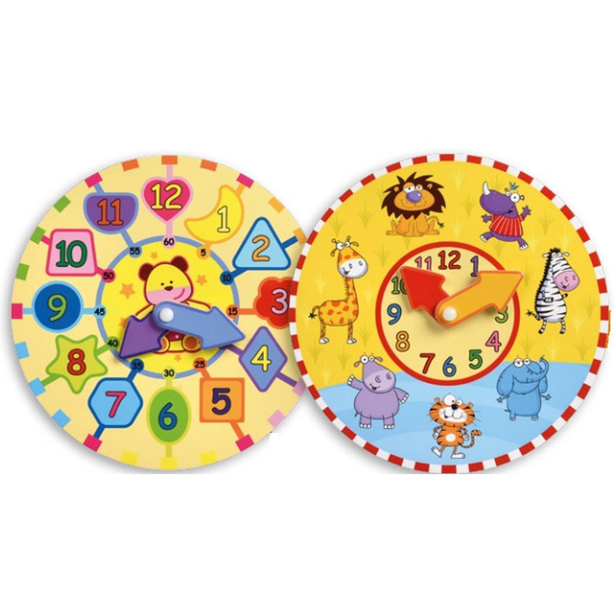 Niji - orologio didattico in legno decorato - 2 soggetti