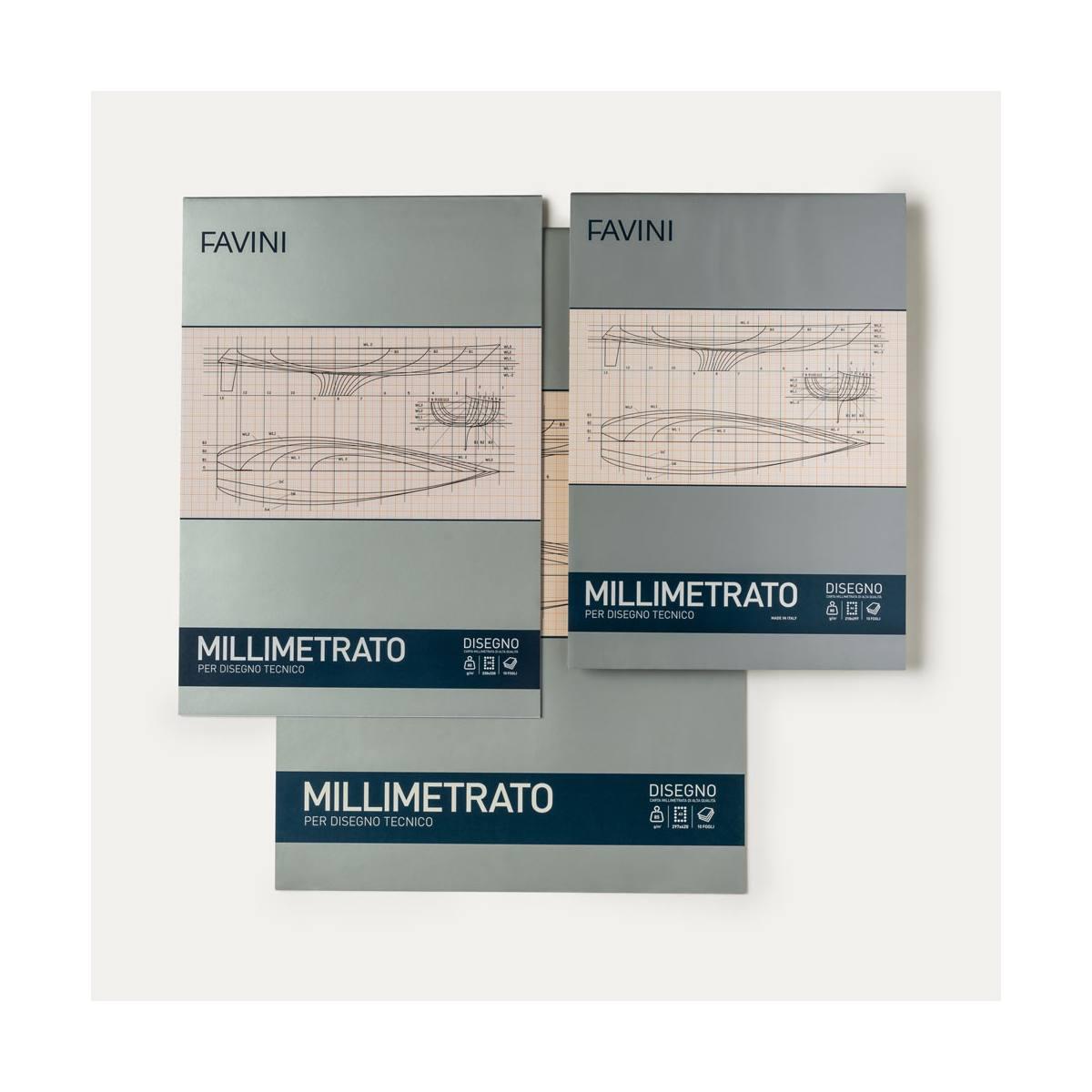 Favini - blocco carta millimetrata - a4 - 10 ff -