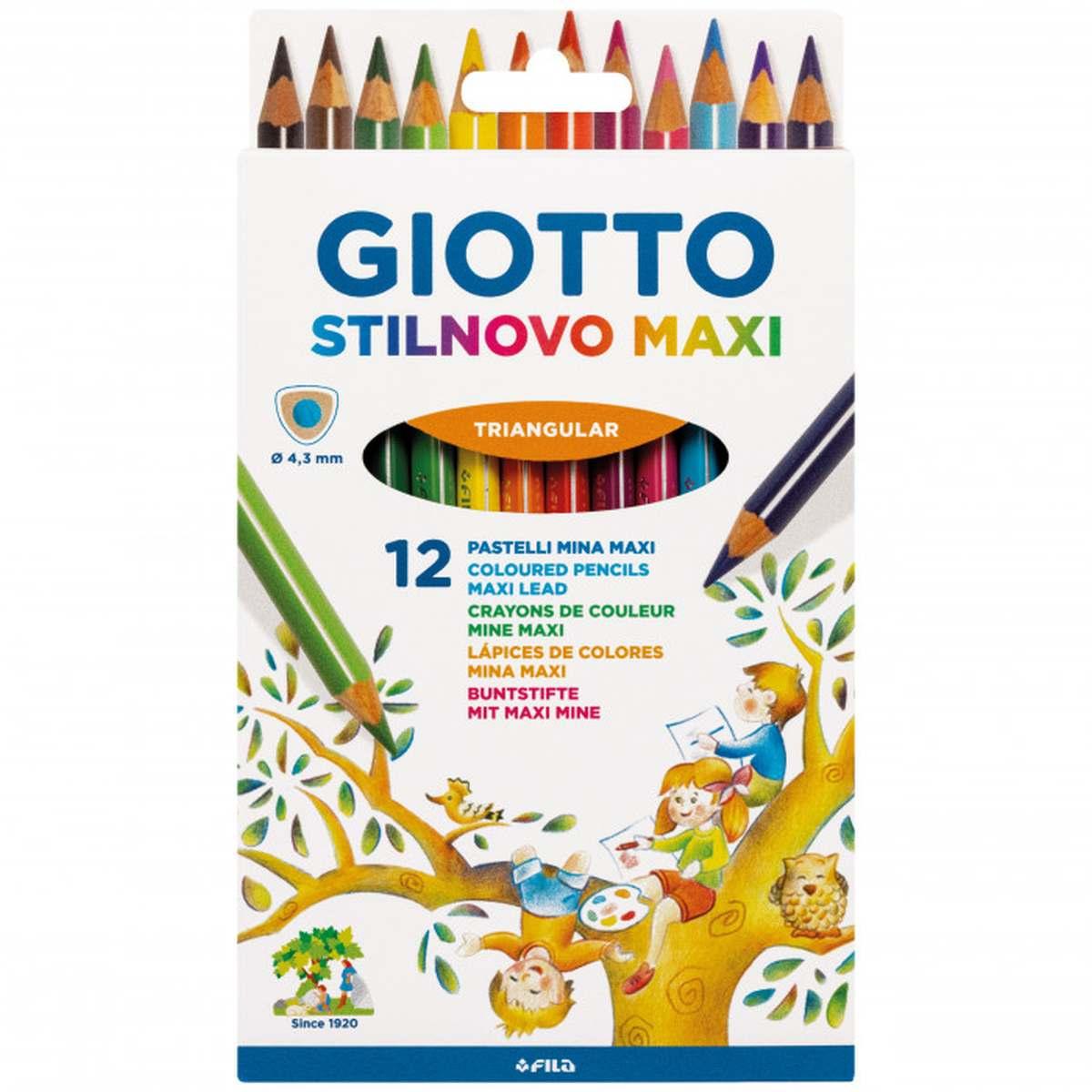 Pastelli giotto stilnovo maxi - 12 pz