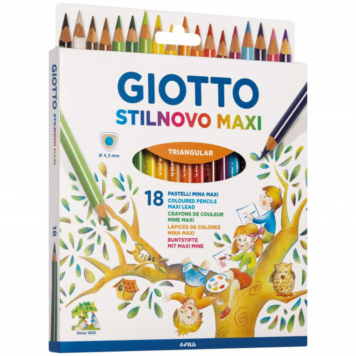 Giotto stilnovo maxi - astuccio 18 pastelli