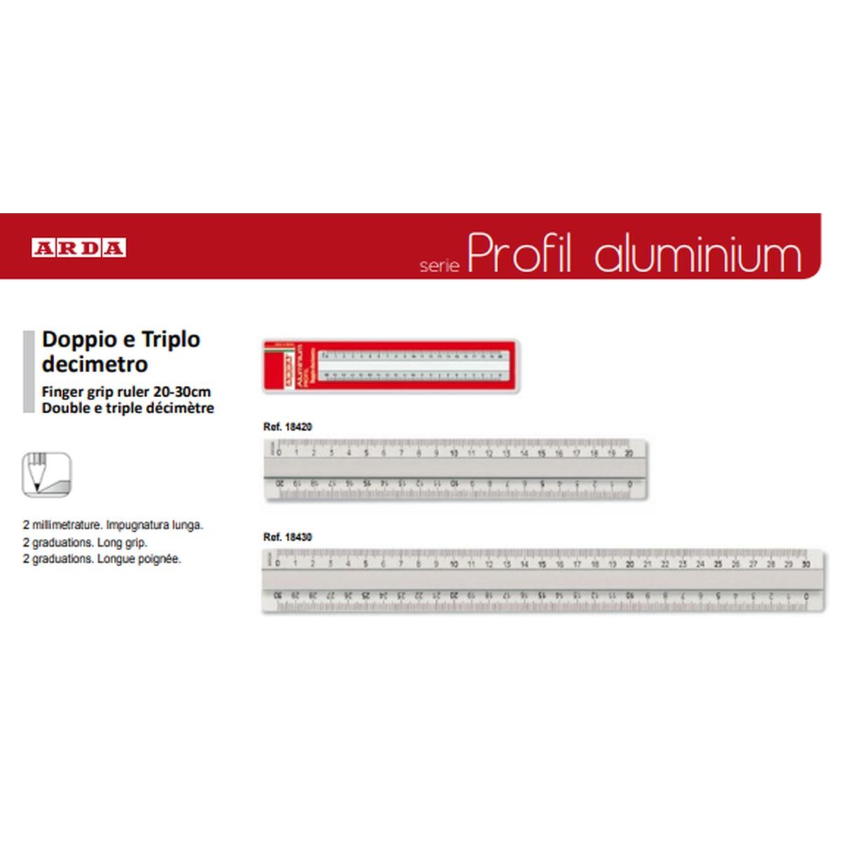 Arda - doppio decimetro aluminium profil 20 cm