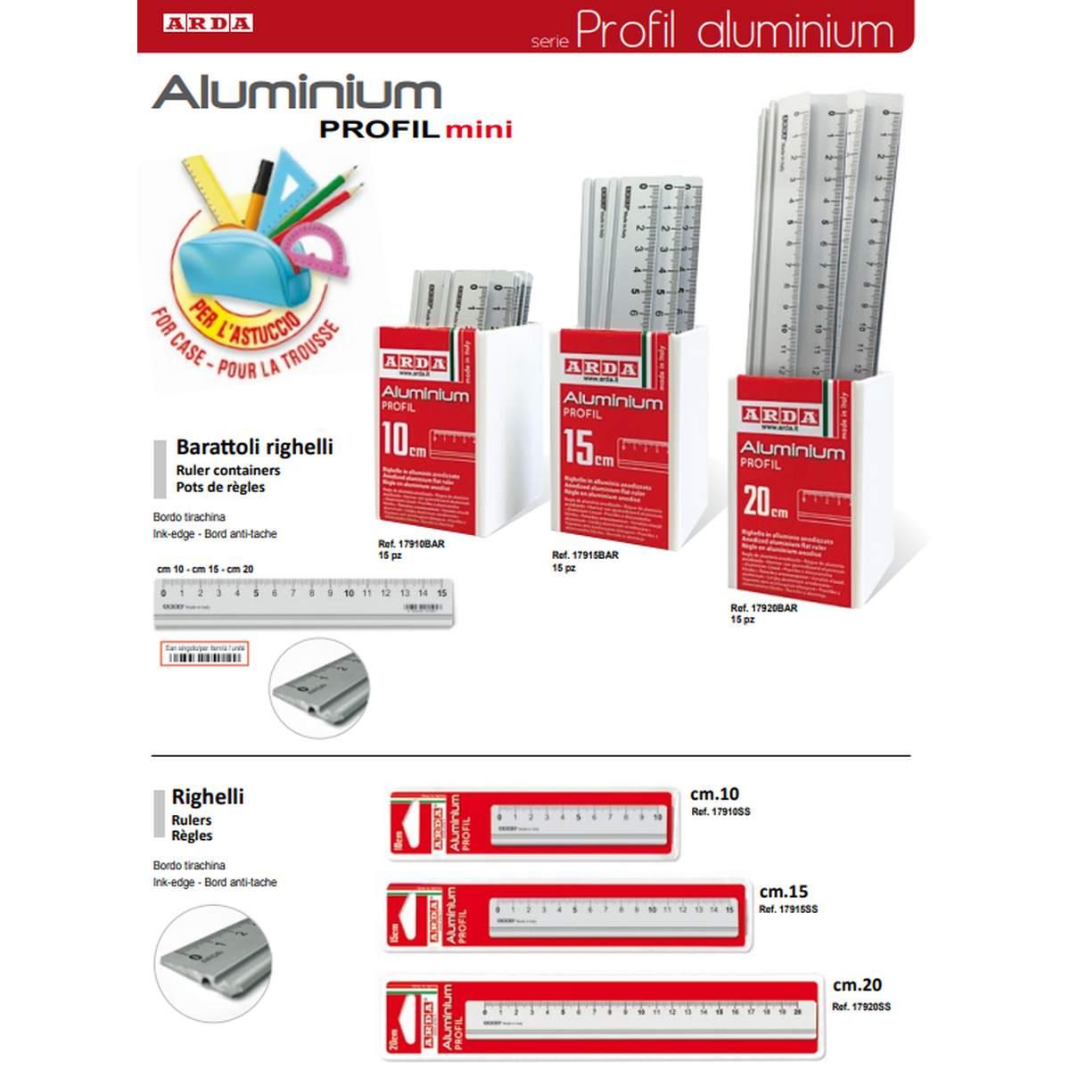 Arda - righello alluminium profil 15 cm
