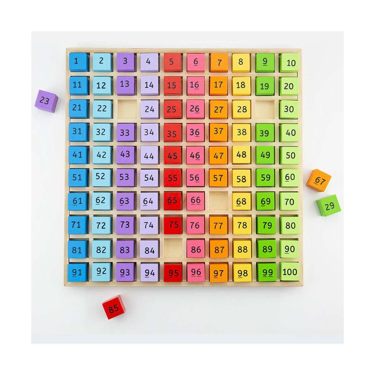 Cubetti dei numeri da 1 a 100 in legno