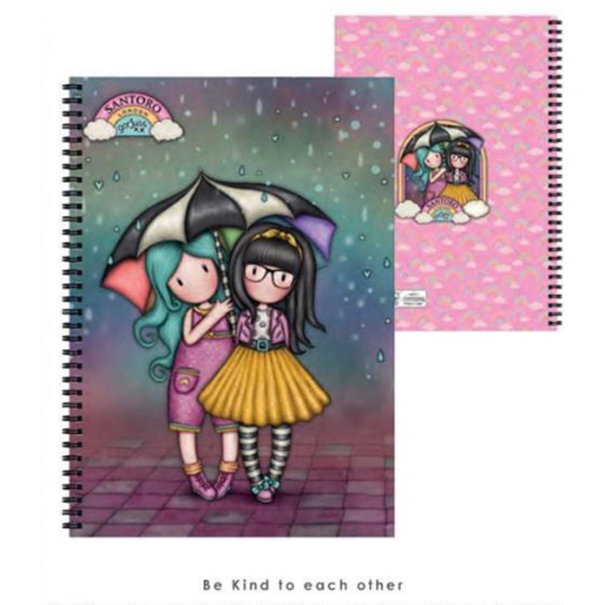 Santoro - maxi quaderno spiralato gorjuss love is in the air - 60 ff - 80 gr