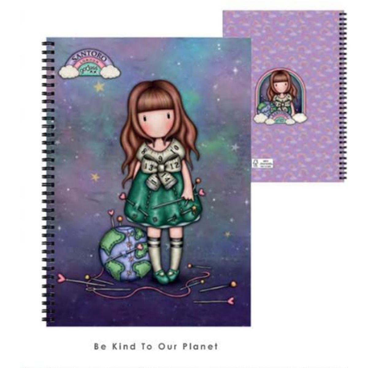 Santoro - maxi quaderno spiralato gorjuss the world to me - 60 ff - 80 gr