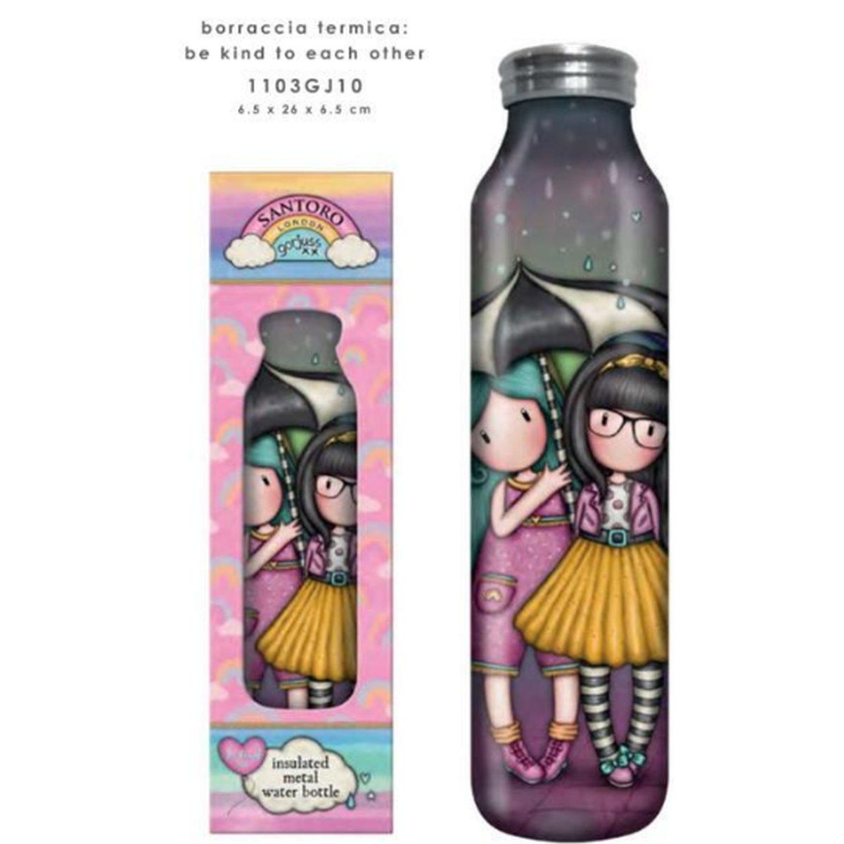 Santoro borraccia in metallo isolante termica 600 ml - gorjuss