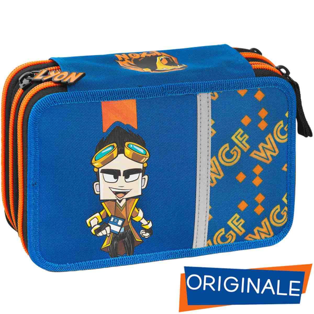 Astuccio 3 zip con corredo lyon gamer