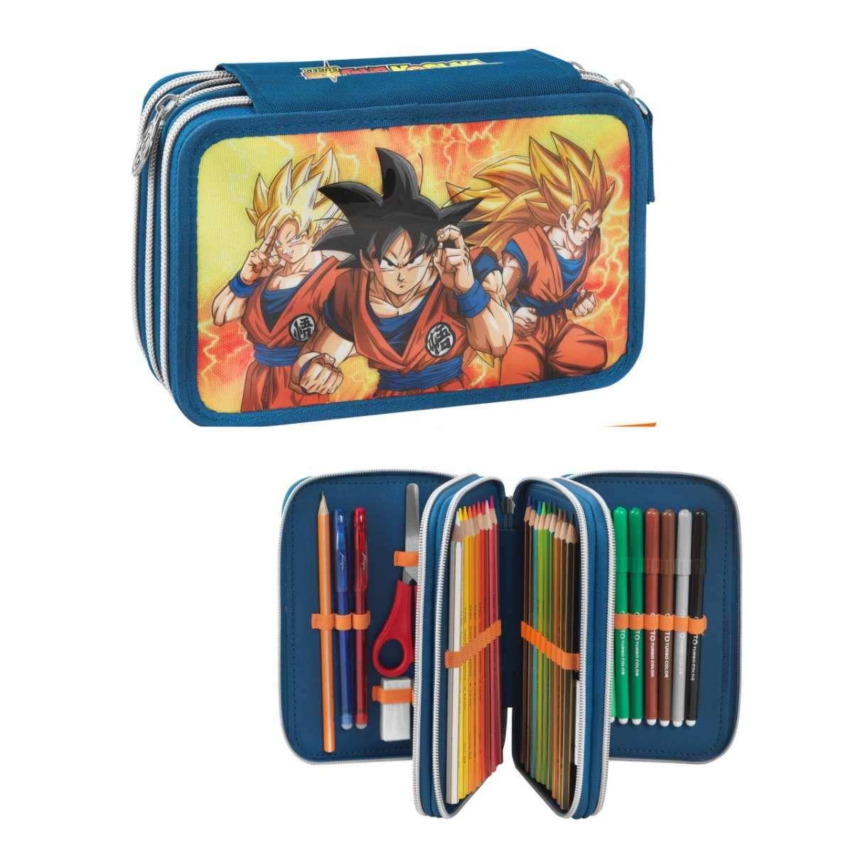 Astuccio 3 zip con corredo new dragonball
